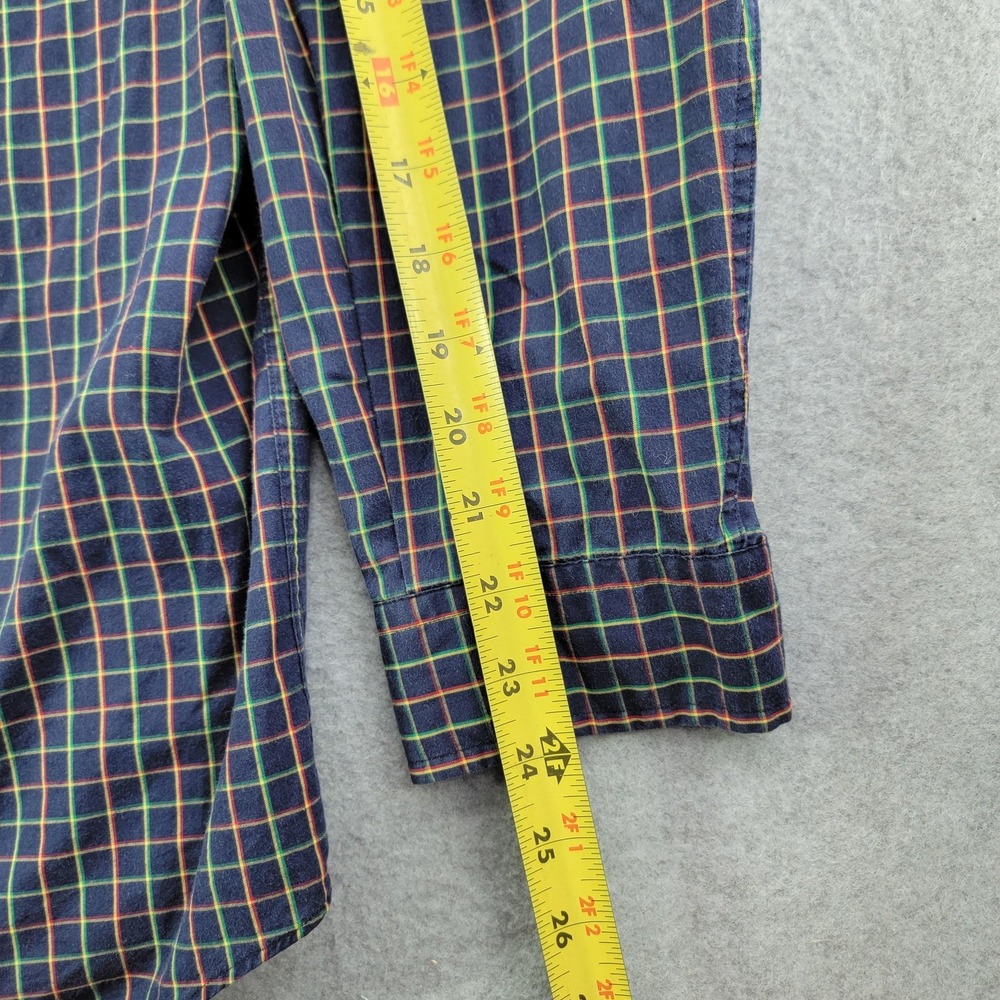 Ralph Lauren Shirt Mens Large Blue Check Long Sleeve Button Down Blake Cotton - Picture 9 of 10